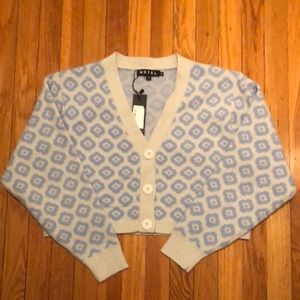 Motel Rocks “Olina Cardi Knit Tonal Blue Daisy” in size xs. New with tags on!